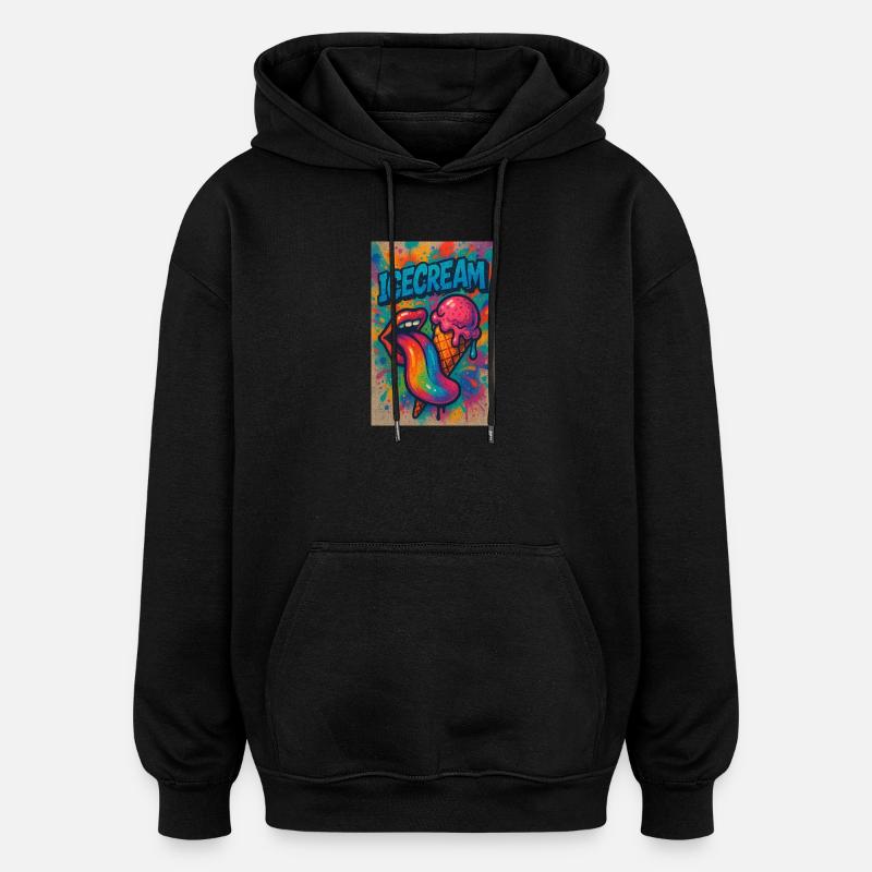 ICECREAM - Oversized Unisex Hoodie - Schwarz