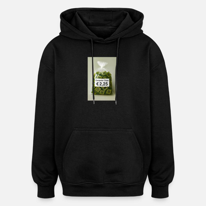 Computer chips price label - Oversized Unisex Hoodie - black