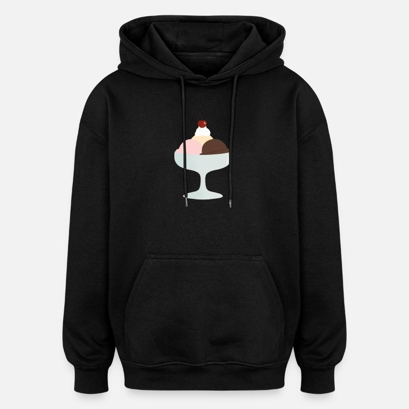 Délice du trio de coupes glacées - Sweat à capuche oversize unisexe - noir