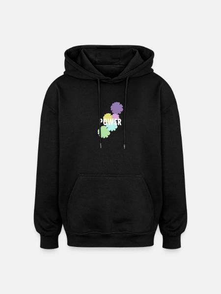 Mama Flower Power - Oversized Unisex Hoodie - Schwarz