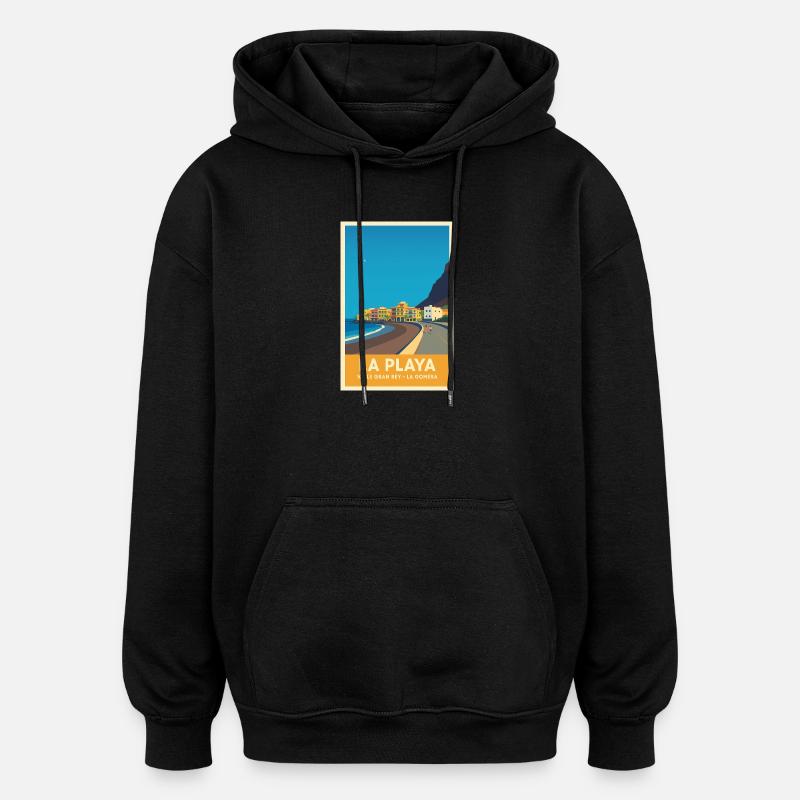 La Playa Poster Valle Gran Rey - Oversized Unisex Hoodie - Schwarz