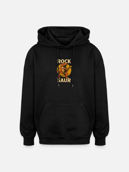 RockSaur Gitarren-Dino - Oversized Unisex Hoodie - Schwarz
