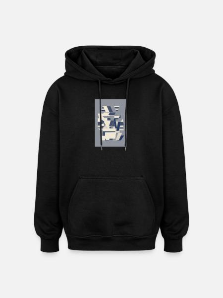 Blue Robot Warrior - Oversized Unisex Hoodie - black