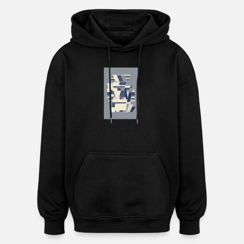 Blue Robot Warrior - Oversized Unisex Hoodie - black