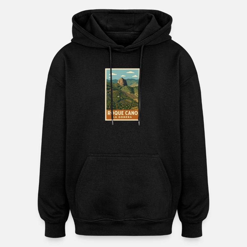 Roque Cano La Gomera - Sweat à capuche oversize unisexe - noir