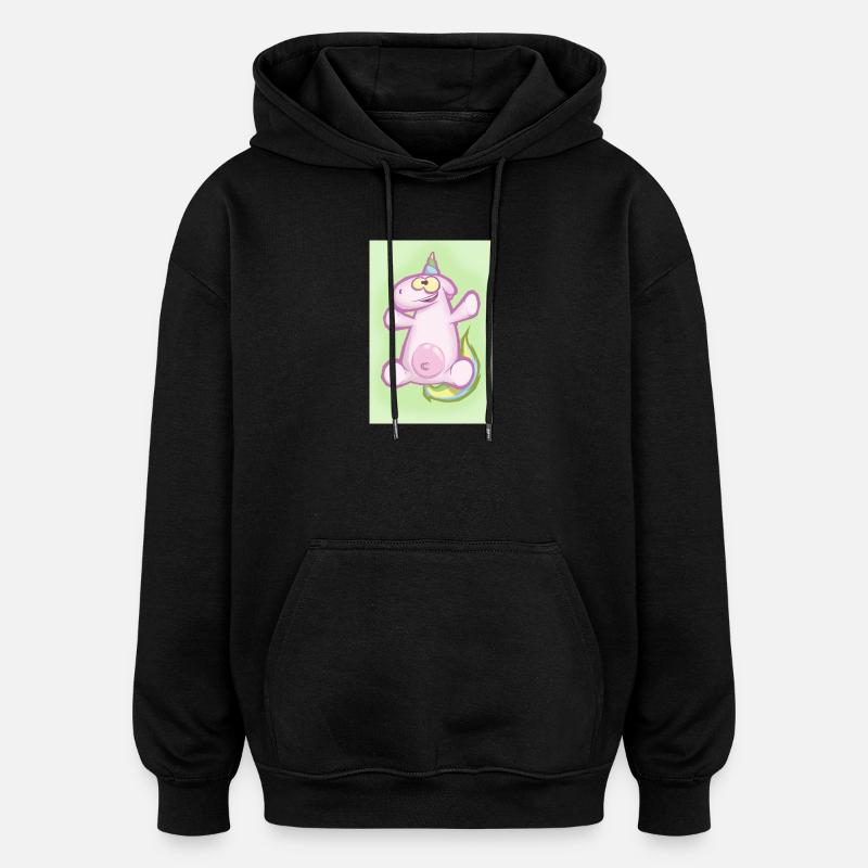 Das Einhorn - Oversized Unisex Hoodie - Schwarz