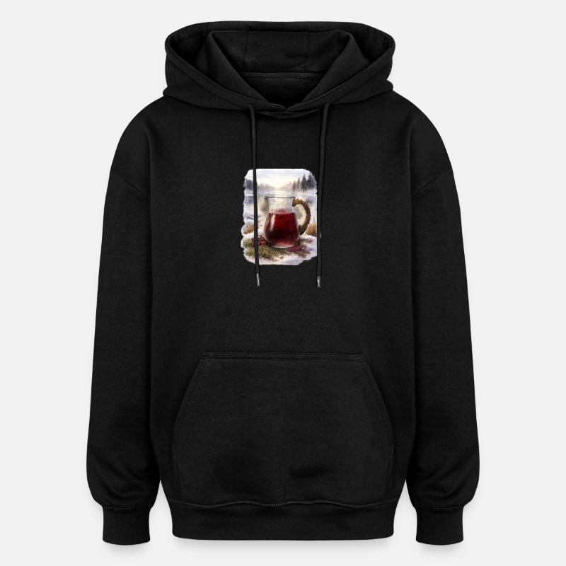Winter Mors Karaffe - Oversized Unisex Hoodie - Schwarz