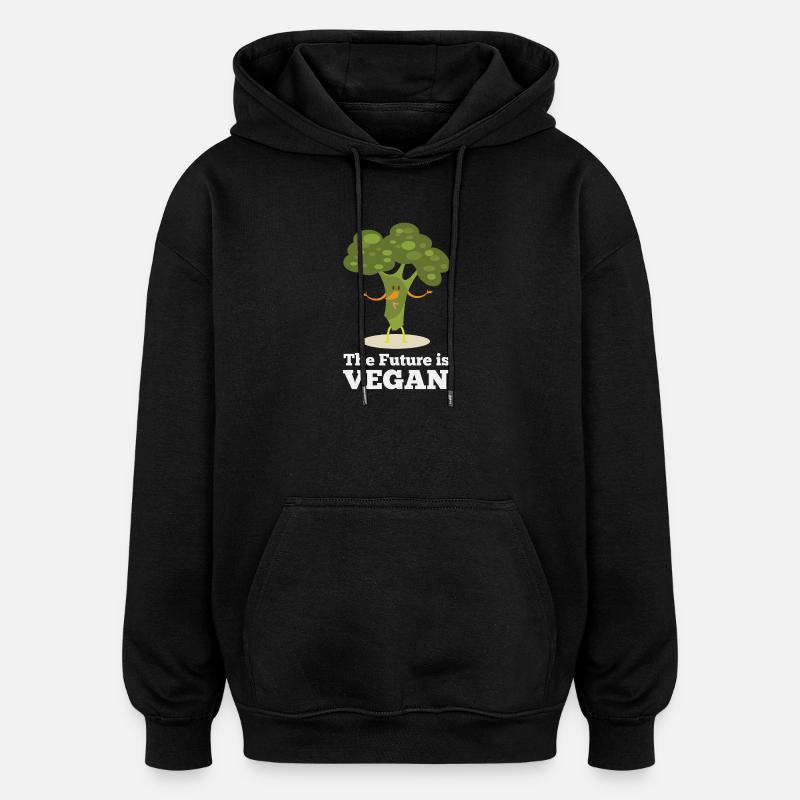 The Future is Vegan - Oversized Unisex Hoodie - black