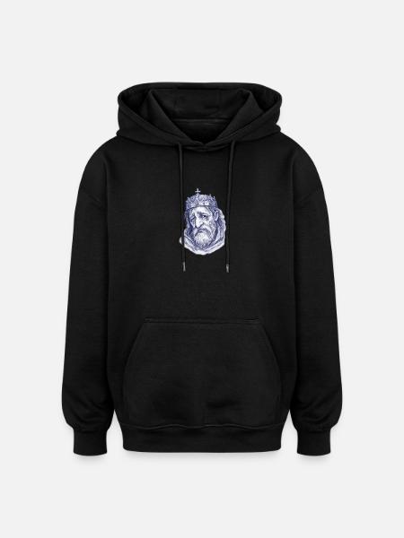 König der Blaustich-Linien - Oversized Unisex Hoodie - Schwarz