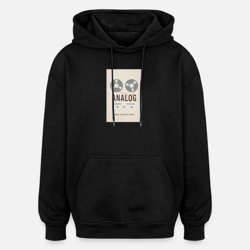 ANALOG – Fast forward. Rewind. Enjoy. - Oversized Unisex Hoodie - black