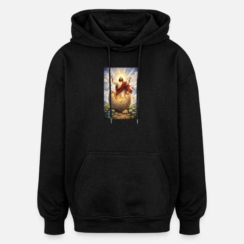 Résurrection à partir d’œufs cassés - Sweat à capuche oversize unisexe - noir