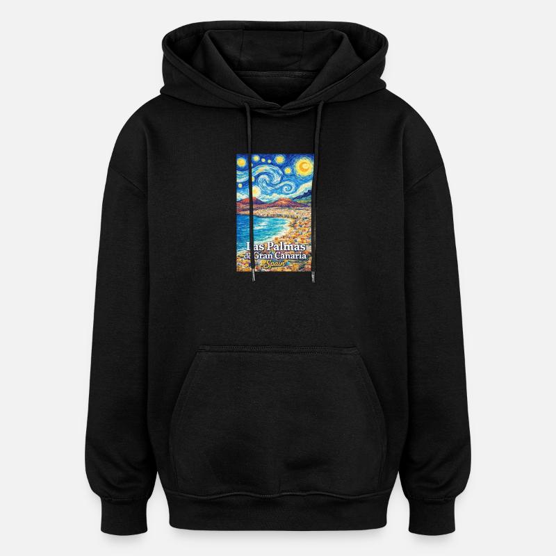 Las Palmas de Gran Canaria, Espagne - Sweat à capuche oversize unisexe - noir