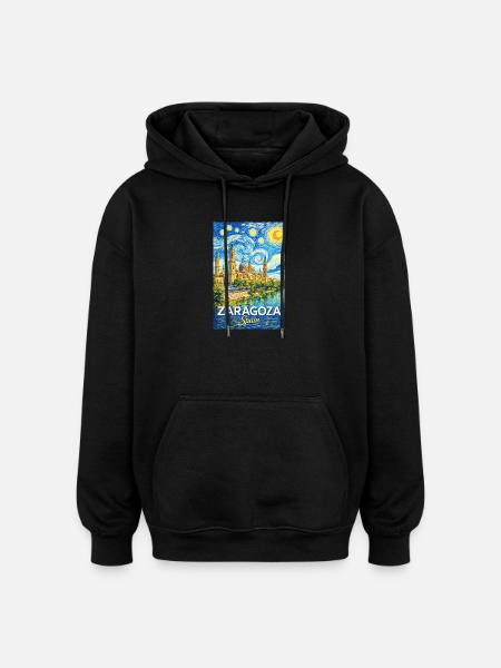 Zaragoza Spain - Oversized Unisex Hoodie - black