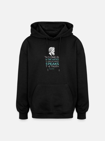 Greek Philosophy Plato Quote Truth - Oversized Unisex Hoodie - black