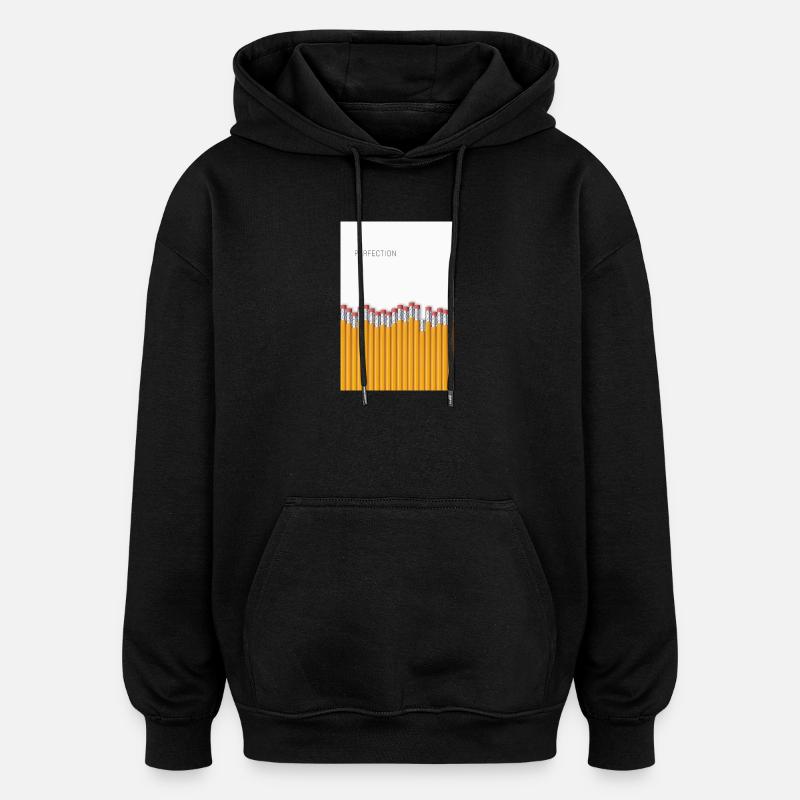 Perfection Minimalist Irony Design - Oversized Unisex Hoodie - Schwarz