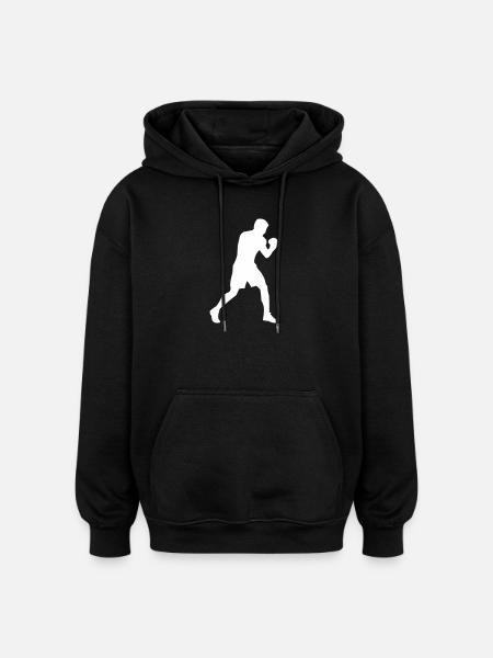 Boxer silhouette in motion - Oversized Unisex Hoodie - black
