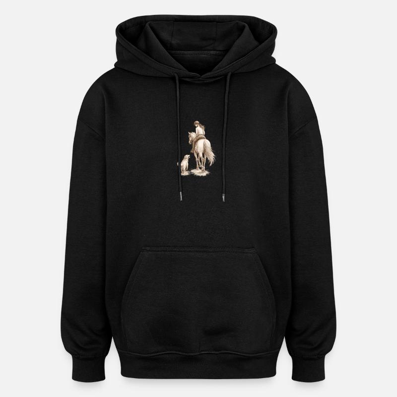 side by side - Oversized Unisex Hoodie - black