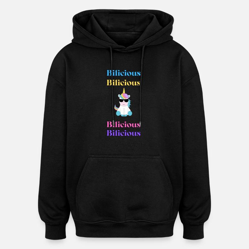 Bilicious - Sweat à capuche oversize unisexe - noir