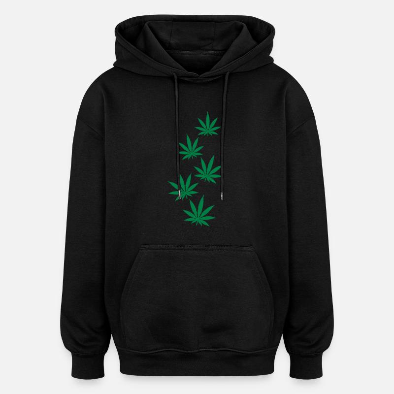 Marihuana - Sweat à capuche oversize unisexe - noir