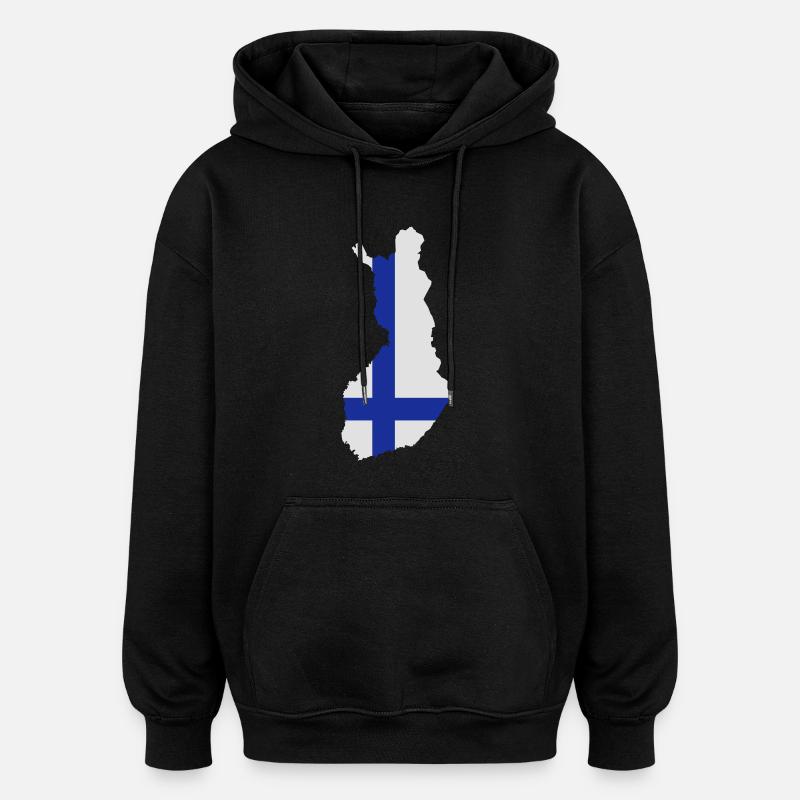 Finlande - Sweat à capuche oversize unisexe - noir