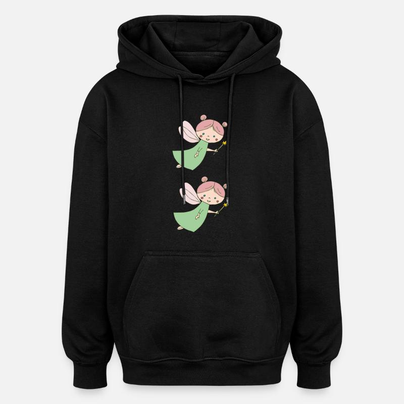 fee doppelt - Oversized Unisex Hoodie - Schwarz