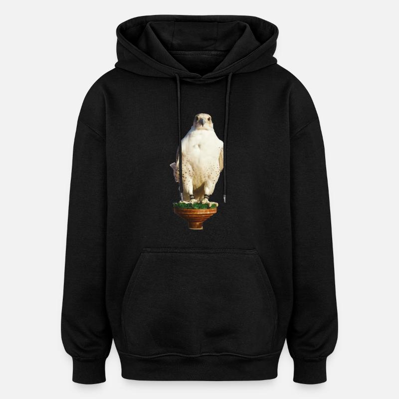 Beau gyrfalco blanc - Sweat à capuche oversize unisexe - noir