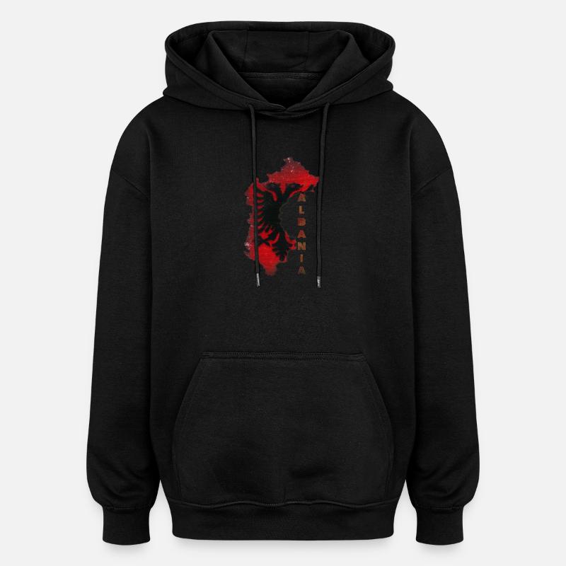 Albania - Sweat à capuche oversize unisexe - noir