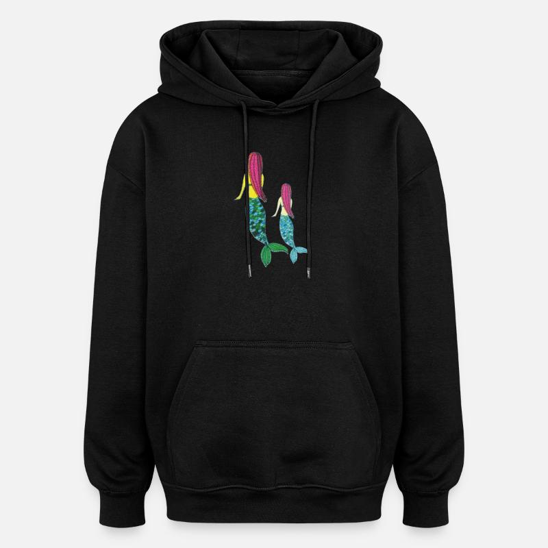 Mer Junior Gris Mère Fille - Sweat à capuche oversize unisexe - noir