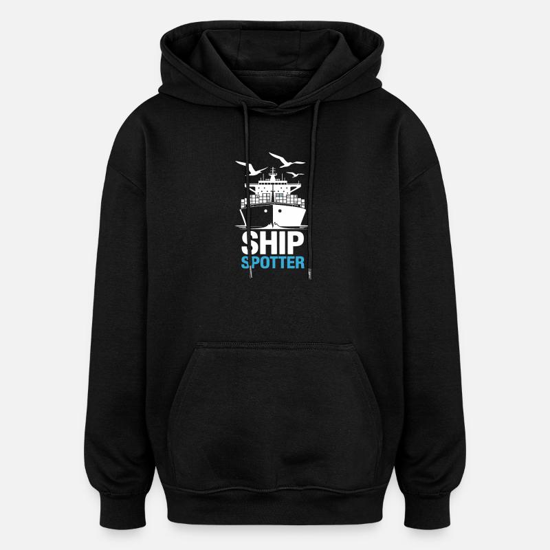Ship Spotter Passion Maritime - Oversized Unisex Hoodie - black