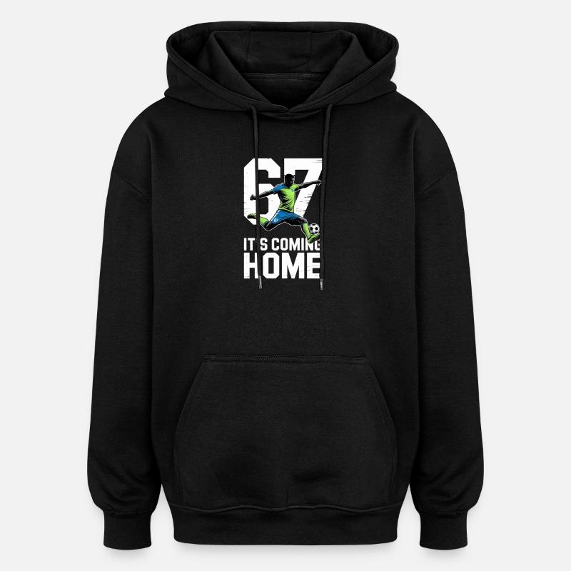 67 – Football - Sweat à capuche oversize unisexe - noir