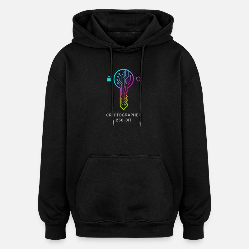 Expert in Cryptography and 256-bit Security - Oversized Unisex Hoodie - black