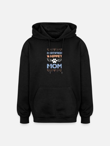 Zertifizierte Whippet Mama - Oversized Unisex Hoodie - Schwarz