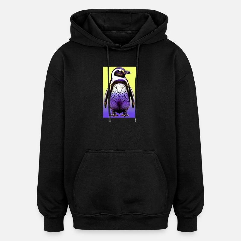 Pinguin - Oversized Unisex Hoodie - Schwarz