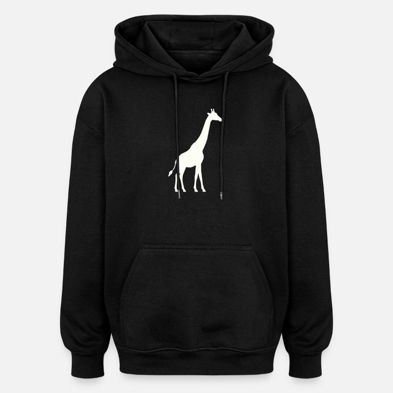 Giraffe Silhouette - Oversized Unisex Hoodie - black