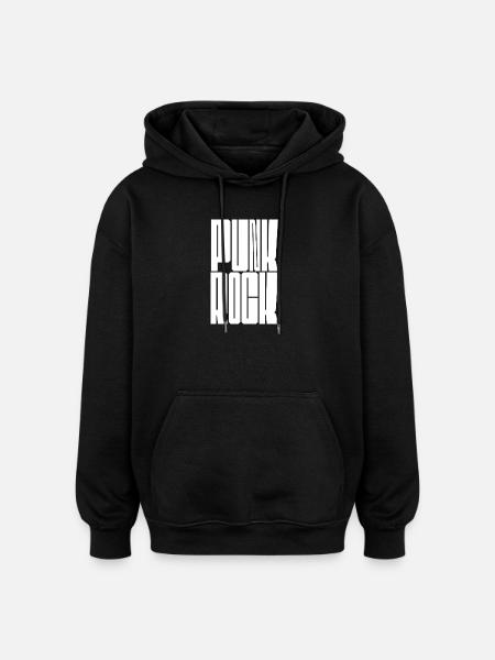 Punk Rock Stencil Bold - Oversized Unisex Hoodie - black