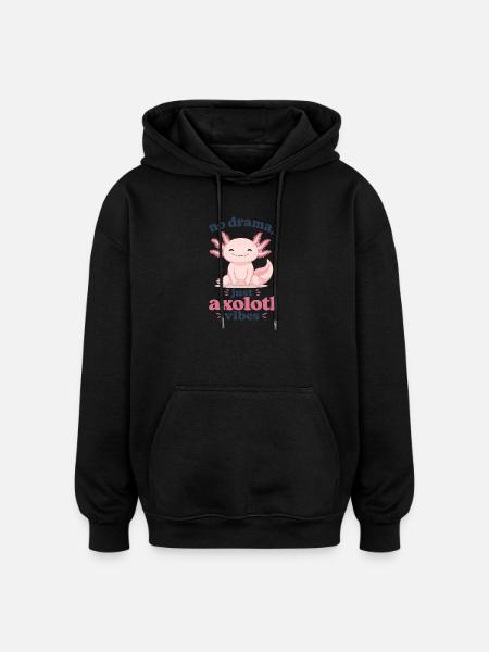 Ambiances axolotl sans drame - Sweat à capuche oversize unisexe - noir