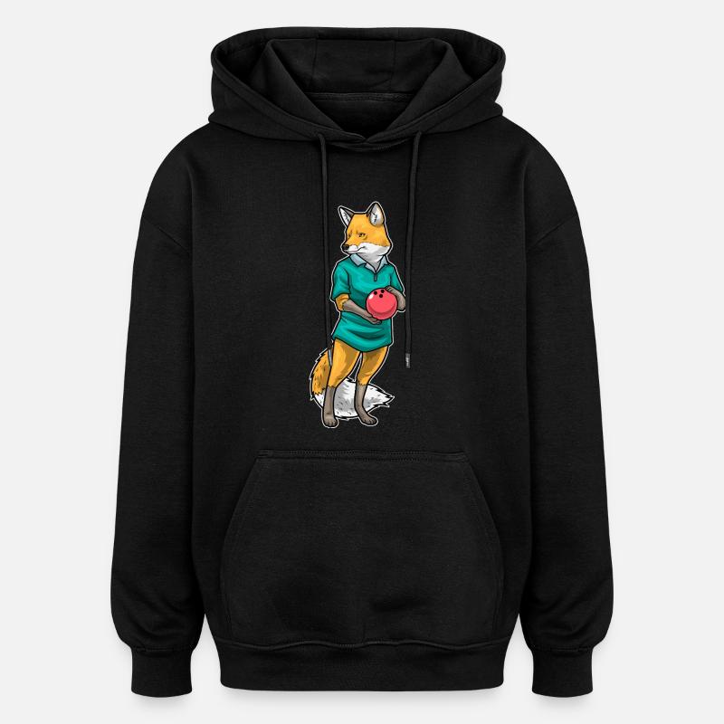 Fuchs Bowling Bowlingkugel - Oversized Unisex Hoodie - Schwarz