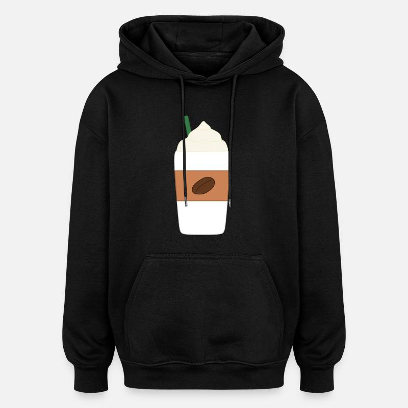 café latte - Sweat à capuche oversize unisexe - noir