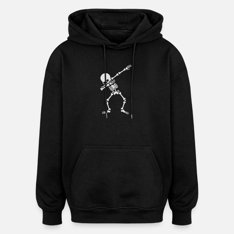 Dabbing squelette dab dance Halloween - Sweat à capuche oversize unisexe - noir