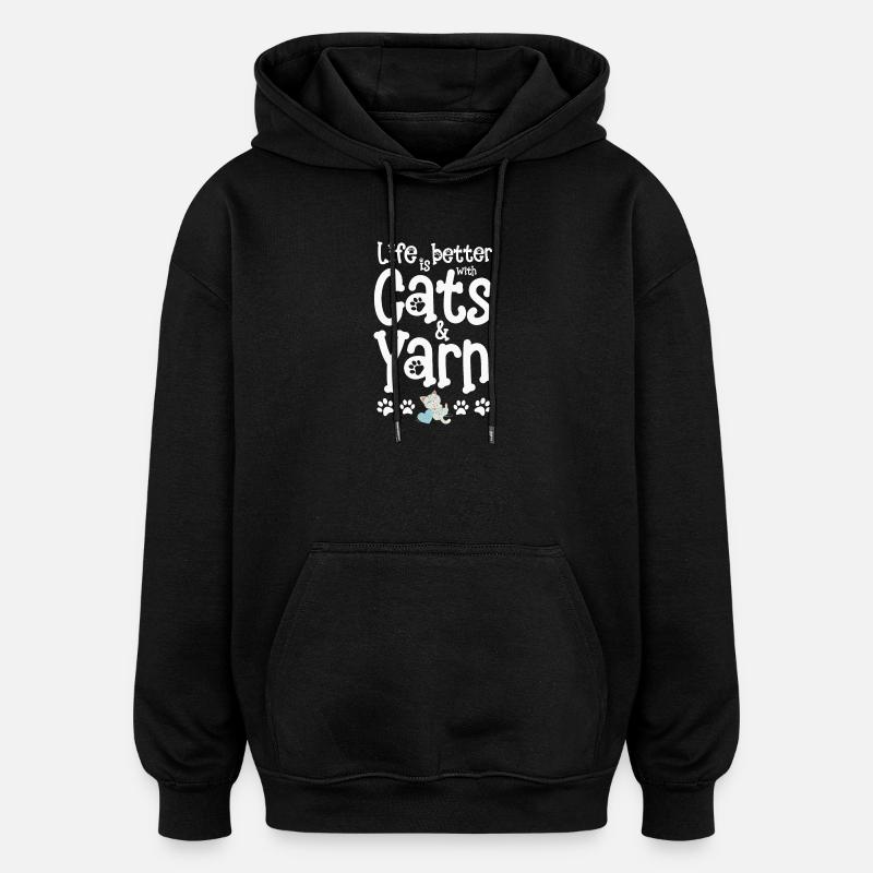 Knitting knitting yarn - Oversized Unisex Hoodie - black