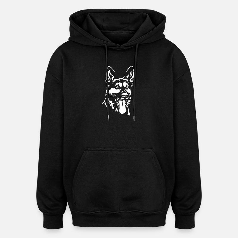 Deutscher Schäferhund Kopf - Oversized Unisex Hoodie - Schwarz