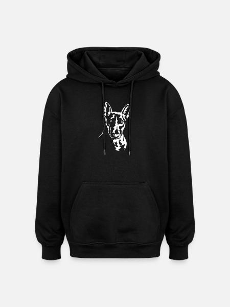 Bull Terrier Head "Black Edition" - Oversized Unisex Hoodie - black