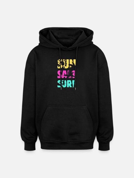 Sun Salt Surf Summer - Oversized Unisex Hoodie - black