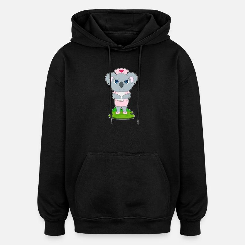 Infirmière Koala - Sweat à capuche oversize unisexe - noir