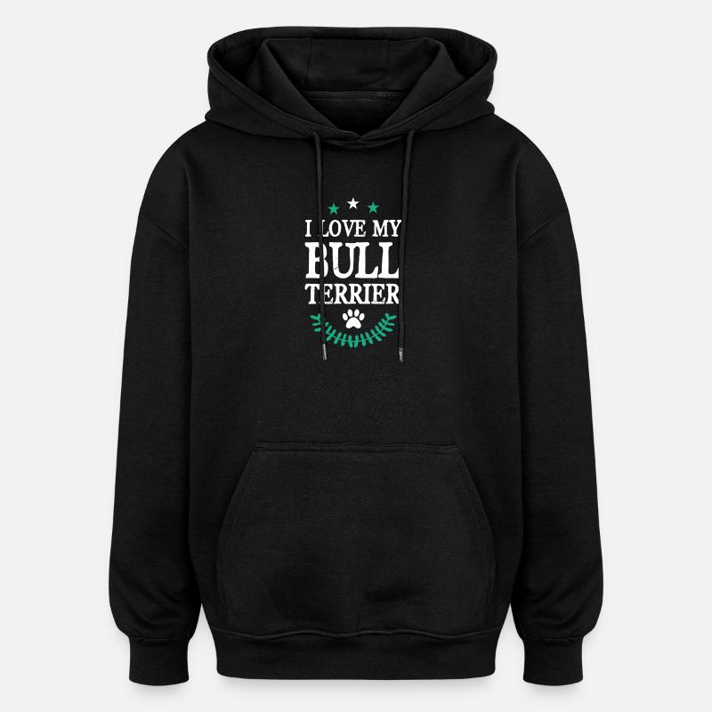 Bull terrier - Sweat à capuche oversize unisexe - noir