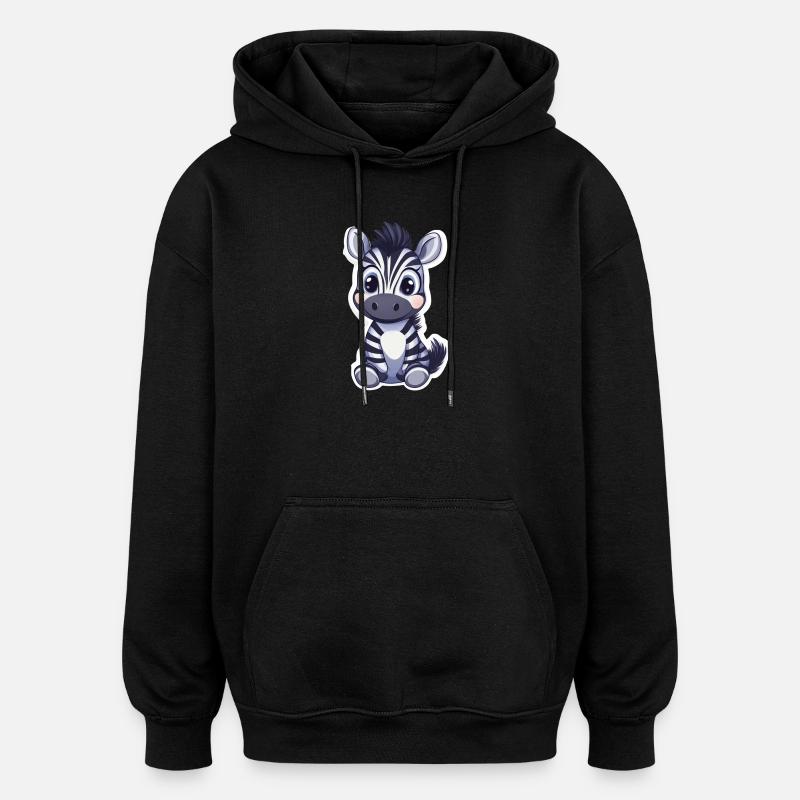 Zebra - Oversized Unisex Hoodie - black