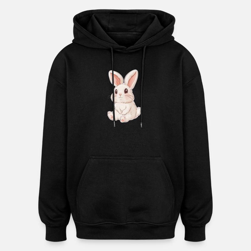 Hase - Oversized Unisex Hoodie - Schwarz