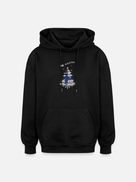 Christmas tree with Finland flag - Oversized Unisex Hoodie - black