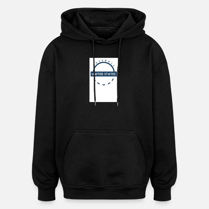 Emblème de Baseball USA - Sweat à capuche oversize unisexe - noir