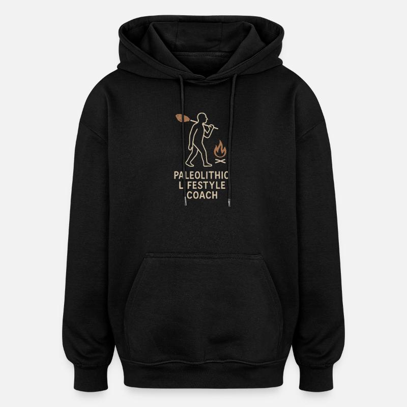 Outils préhistoriques en pierre d’Homo - Sweat à capuche oversize unisexe - noir